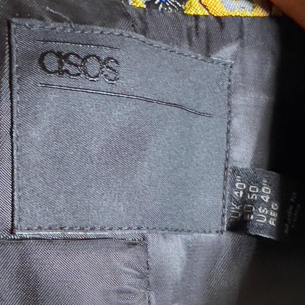 ASOS Brocade Double Breasted Jacket Men's 40R - Picture 6 of 8